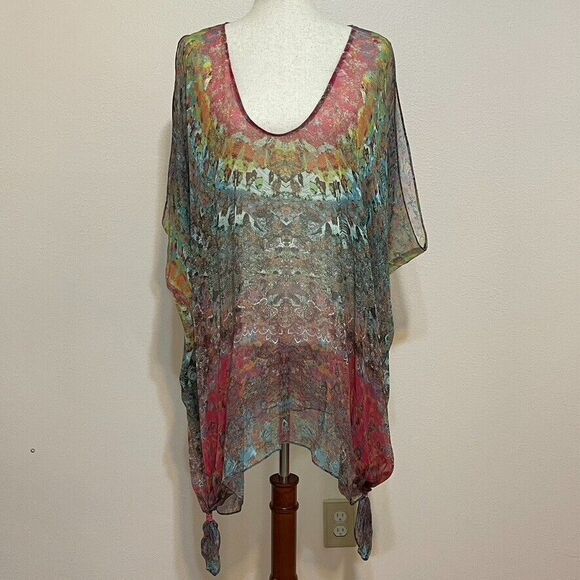 Charlie Jade Silk Cover Tunic Multicolor Size M/L - Picture 1 of 16